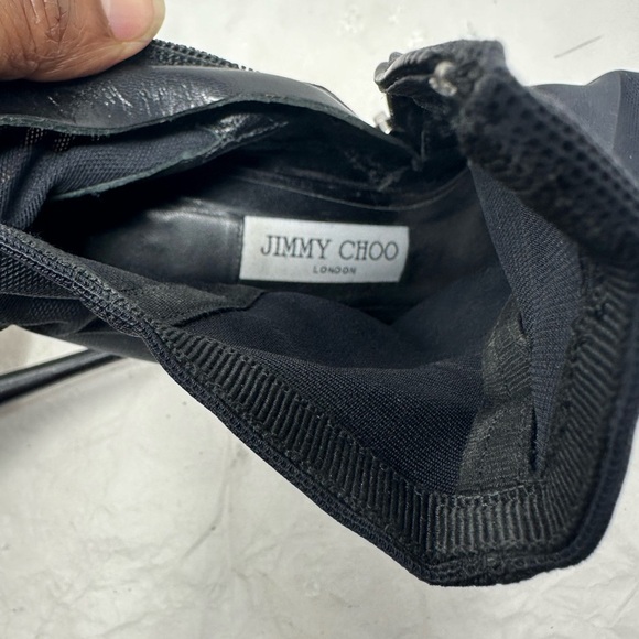 Jimmy Choo Black Mesh Driana Peeps Toes Booties Size 37 - Picture 7 of 15